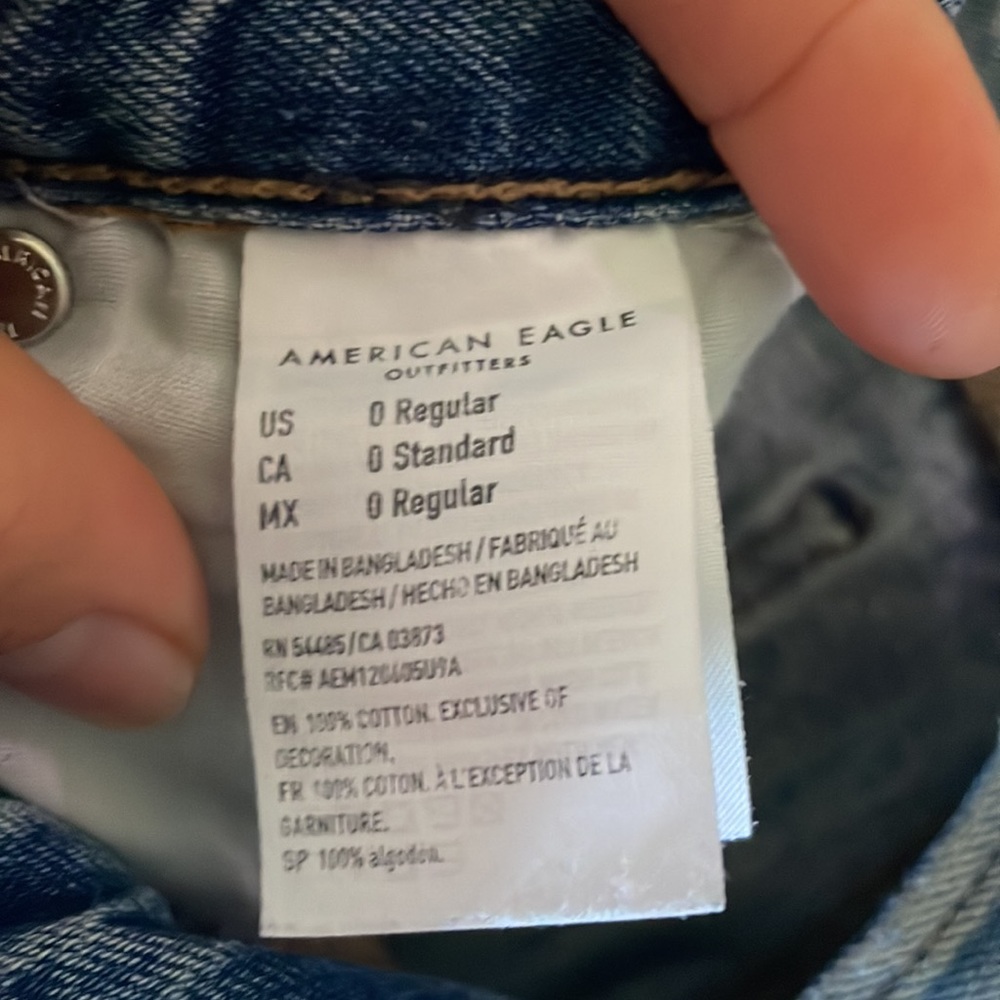 American Eagle mom jeans size 0 regular 100% cotton. - Picture 3 of 4